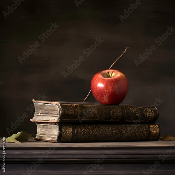Obraz apple and book