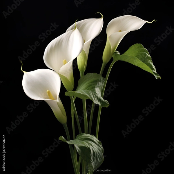 Obraz white lily isolated on black