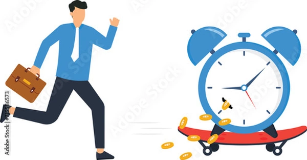 Fototapeta Buying time to delay or gain more time to do something and time is money concept,
