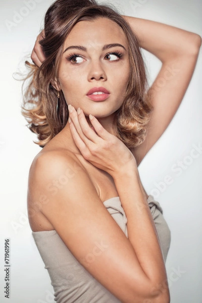 Fototapeta Beautiful model portrait in studio