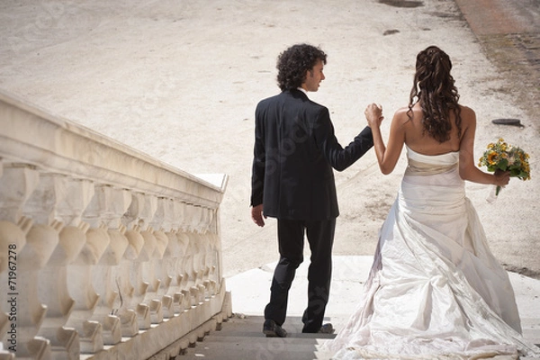 Obraz sposi su scale