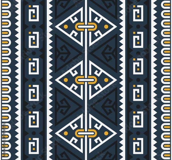 Obraz Tribal Seamless Pattern. Ethnic Geometric Vector Background. Aztec, Mayan or Inca Style