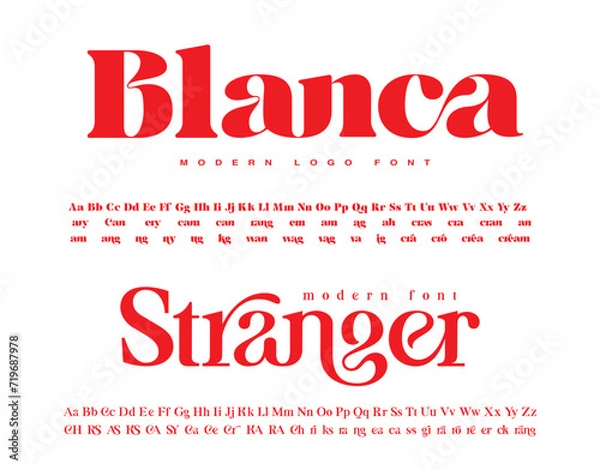 Fototapeta Set of Moderns Serif fonts, these fonts can be used for a logotype