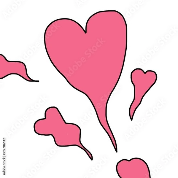 Obraz red heart on white