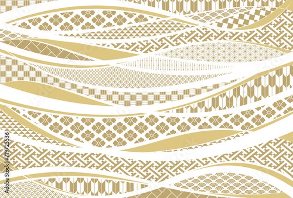 Obraz 和柄素材のベクター背景