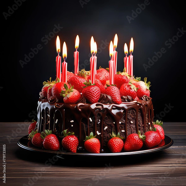 Obraz birthday cake with candles