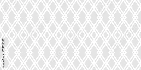 Fototapeta Abstract geometric seamless pattern. Light gray subtle vector background. Simple ornament with rhombuses, diamond shapes, mesh, grid. Elegant minimalist graphic texture. Repeat design for decor, print