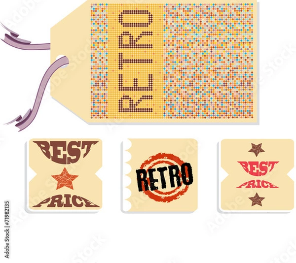 Fototapeta set of retro labels