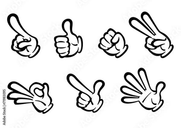 Fototapeta コミック風_様々な手の表現