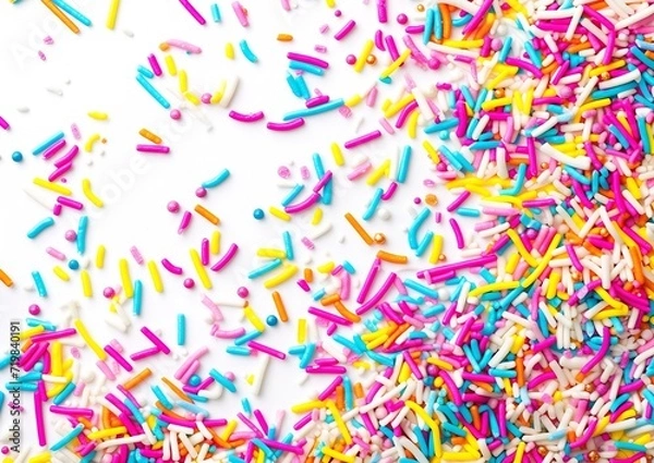 Fototapeta modern trendy pattern of colorful sprinkles for background of design banner, poster, flyer, card, postcard, cover, brochure isolated on white background : Generative AI