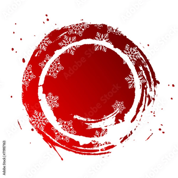 Fototapeta 雪　雪の結晶　フレーム