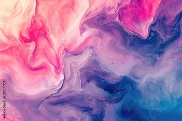 Fototapeta Abstract clouds. Translucent modern futuristic pattern marble color texture. Multicolor dynamic background combining liquid paint art