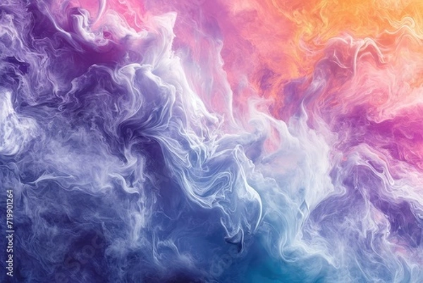 Obraz Abstract clouds. Translucent modern futuristic pattern marble color texture. Multicolor dynamic background combining liquid paint art