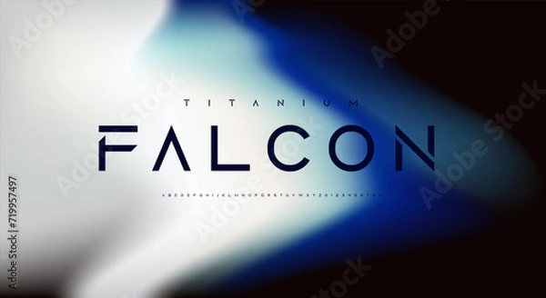 Fototapeta titanium falcon, a futuristic sci-fi font design