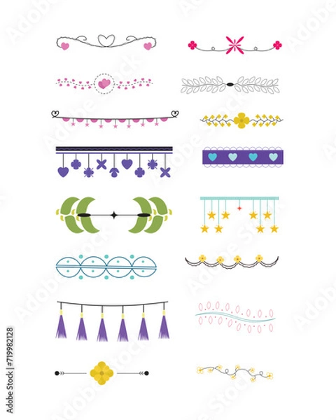 Fototapeta Unique Lined Divider Design Set