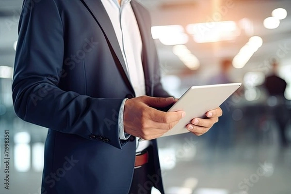 Obraz businessman holding digital tablet