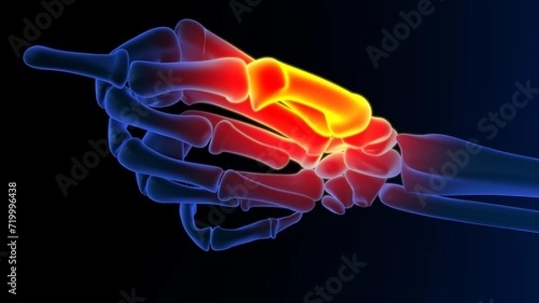 Obraz Thumb metacarpal bone pain anatomy for medical concept 3D rendering