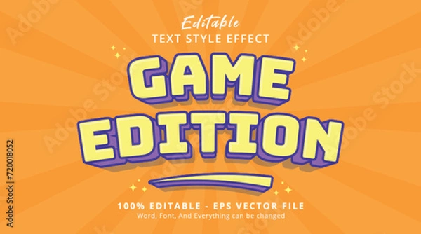 Fototapeta Editable text effect Game Edition 3d cartoon style
