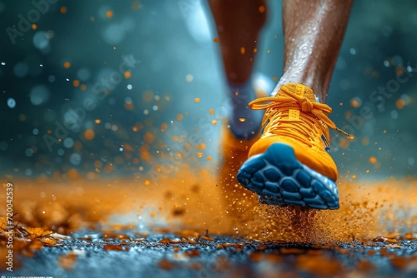 Obraz 아침에 운동을 하기 위해 달리는 여자 블러 모션