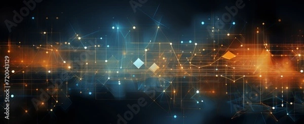 Fototapeta High-Tech Circuit Board With Glowing Components and Advanced Technology Interfaces