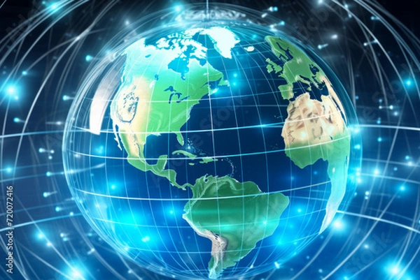 Fototapeta Global Network Connectivity Digital Illustration