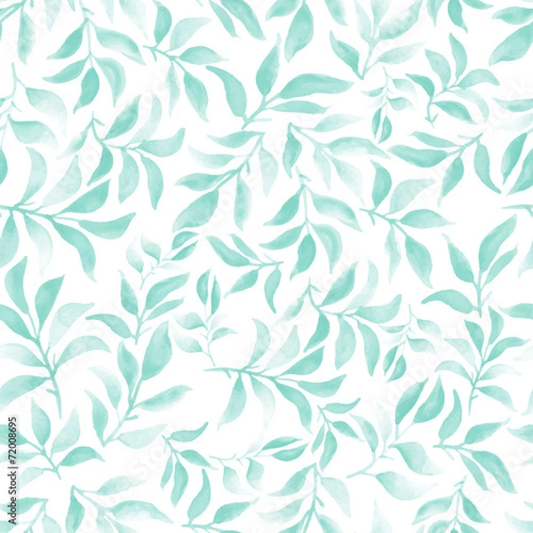 Obraz watercolor seamless pattern with leafs and branches