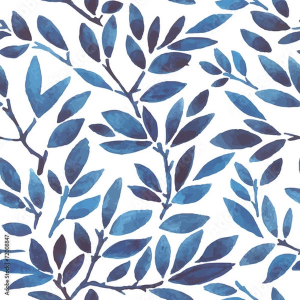 Obraz watercolor seamless pattern leaves