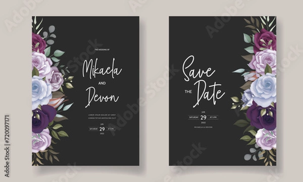 Obraz Fantasy background. Holographic illustration in pastel colors. Cute cartoon girly background. Bright multicolored sky with stars and bokeh. Vector illustration