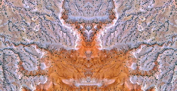 Fototapeta  the Queen,   abstract symmetrical photograph of the deserts of U.S.A, from the air, conceptual photo, diffuser filter,