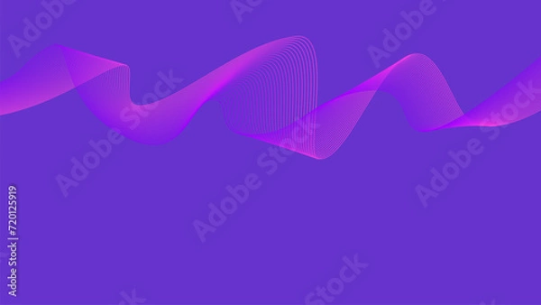 Fototapeta Background with Pink Purple Violet wave lines. Flowing waves design Abstract digital equalizer sound wave. Line Vector illustration for tech futuristic innovation concept background Graphic design