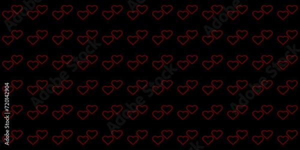 Fototapeta Love. Romantic Abstract texture with linear hearts. Stylish design for wrapping fabric cloth. Print. Chocolate decor Valentines day pattern. Textile swatch brown Heart dark background. Seamless
