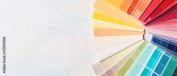 Fototapeta A vivid and expressive painting color palette, providing ample copyspace for creative exploration and personal expression in artistry.
