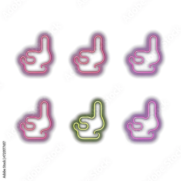 Fototapeta Cute Neon Light Icons: Playful and Vibrant Designs for a Charming Digital Experience