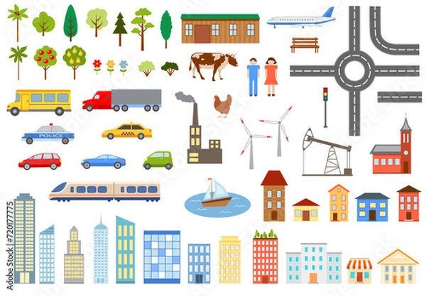 Fototapeta City map constructor design elements