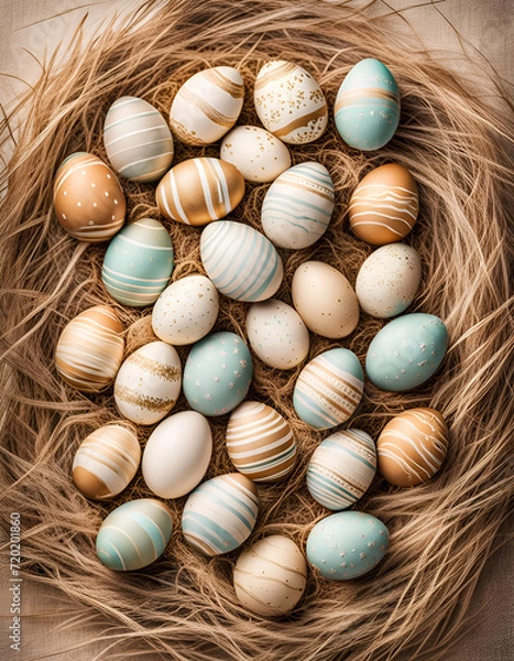 Fototapeta Beautiful easter eggs vertical