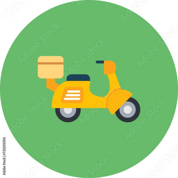 Fototapeta Motorbike Delivery icon vector image. Can be used for Delivery and Logistics.
