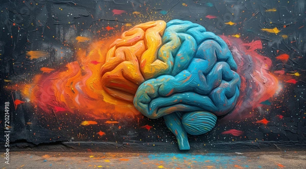 Fototapeta head with brain