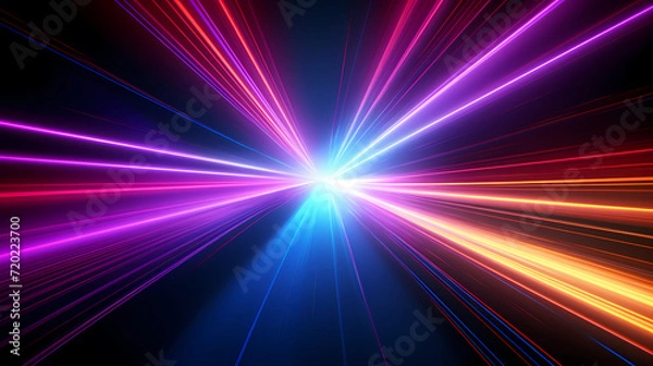 Fototapeta Line glowing motion blur illustration light background, energy neon light, effect bright line glowing motion blur