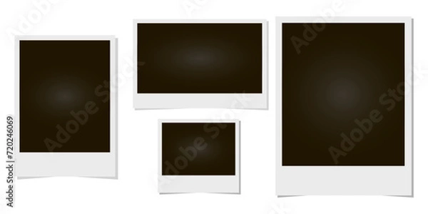 Obraz Vector illustration set of realistic vintage polaroid photo cards