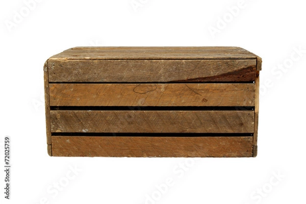 Fototapeta Old wooden box isolated on white