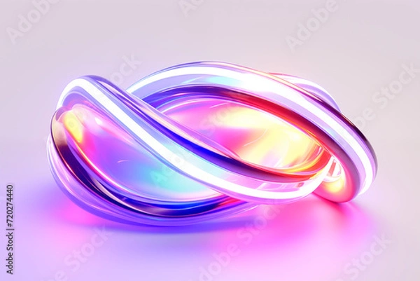 Fototapeta Abstract background. Digital 3D background. Analytical waves. Technology. 3D technological touches dock. Light of ring. Blue connection purple and colorful ring .