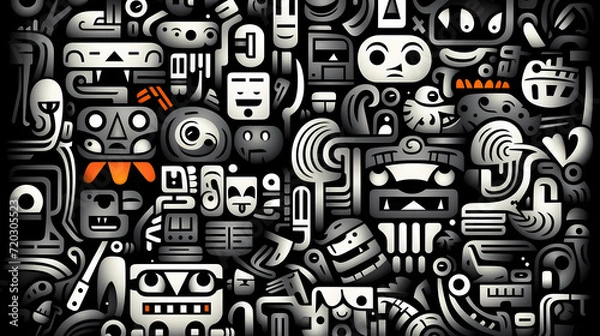 Fototapeta Cute graffiti art abstract background poster web page PPT, art background