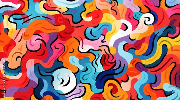 Obraz Cute graffiti art abstract background poster web page PPT, art background