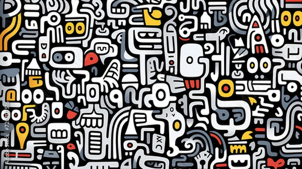 Fototapeta Cute graffiti art abstract background poster web page PPT, art background