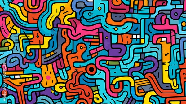 Obraz Abstract seamless doodle background, artistic background