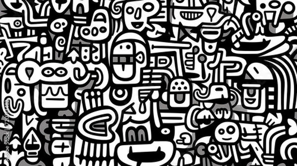 Obraz Abstract seamless doodle background, artistic background