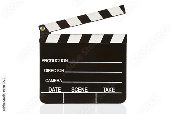 Fototapeta Clapper board isolated with white background
