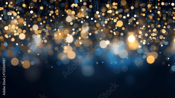Obraz Abstract glitter lights background. Blurred bokeh effect