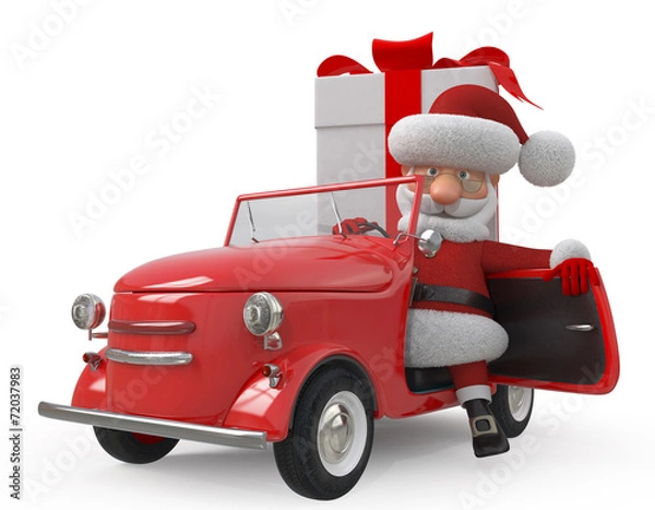 Obraz 3d Santa Claus by car