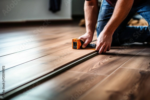 Fototapeta Modern interior shot of a residential construction reconditioning generative ai concept